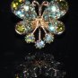 Green crystal butterfly gold ring R1241