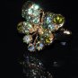 Green crystal butterfly gold ring R1241