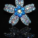 Daisy on star crystal ring in blue R1245