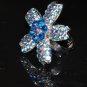Daisy on star crystal ring in blue R1245