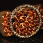 Orange stone with yellow crystal watch type bangle B1002