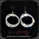 Double hoop clear crystal rhinestone sparkling dangle earrings E3005