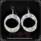 Triple hoop clear crystal rhinestone sparkling dangle earrings E3004