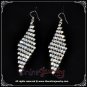 Large rhombus clear crystal rhinestone wedding bridal dangle earrings E3011
