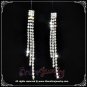 Rare 9cm long sqare on 3 row clear crystal rhinestone sparkling evening dangle earrings E3013