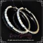 6cm large classic two tone blue n clear crystal rhinestone sparkling hoop earrings E3001
