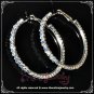 5.5cm large classic two tone blue n clear crystal rhinestone sparkling hoop earrings E3002
