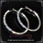 5.5cm large classic two tone blue n clear crystal rhinestone sparkling hoop earrings E3002
