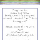 Boys Will Be Boys Invitation