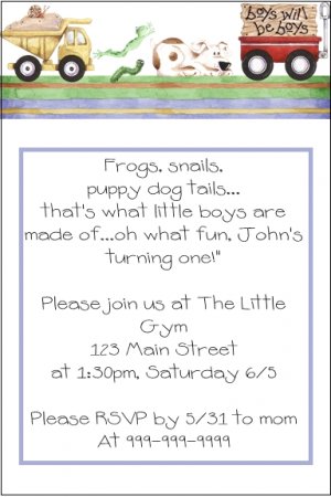 Boys Will Be Boys Invitation