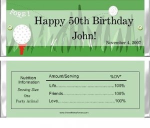 Golf Lore chocolate wrappers