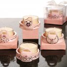 Oh So Trendy Pink and Black Purse Design Candle Holders (C3784)
