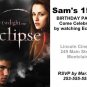 2 Twilight Eclipse Movie Ticket Invitations