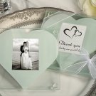 Unique Square Glass Photo Coaster With Heart Design Cut Out - Item #825