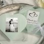 Unique Square Glass Photo Coaster With Heart Design Cut Out - Item #825