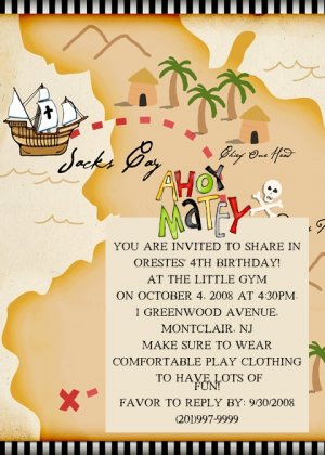 Pirate Party Adventure Invitations