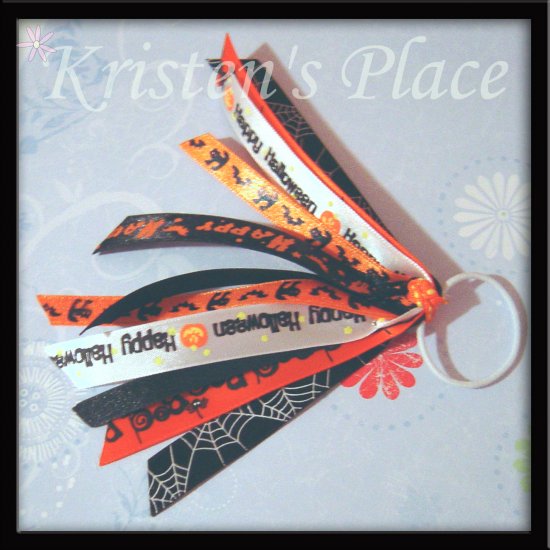 Halloween Ponytail Streamers - Orange, Black, and White