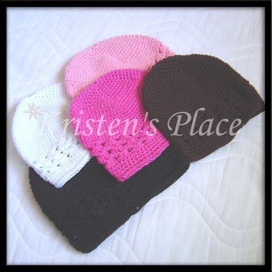 3 Crochet Beanie Hats - Kufi Cap - U Choose 3 - Infant Size