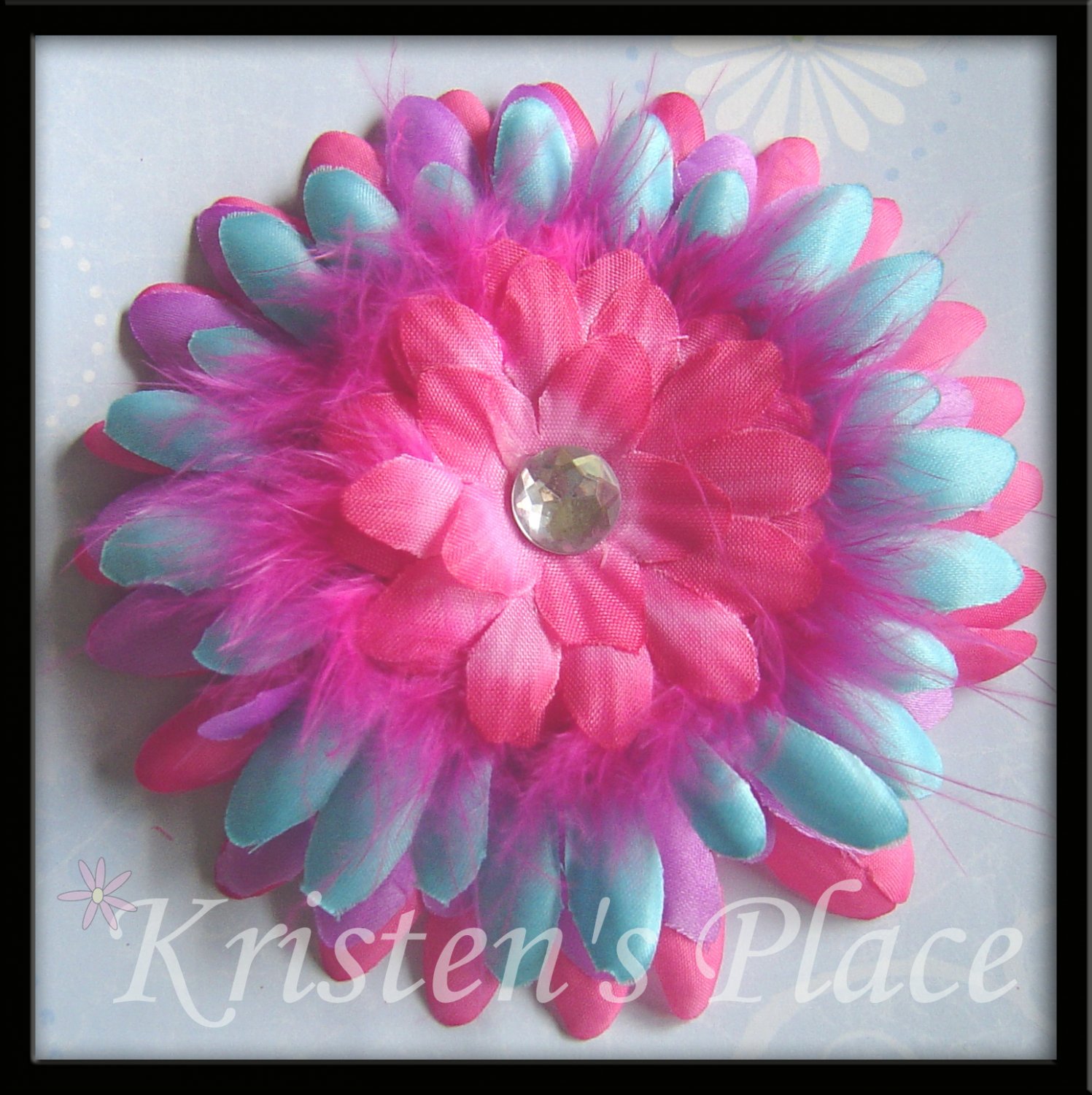 SUMMER SALE - Jeweled Daisy Hair Clip - Pink, Purple, Turquoise