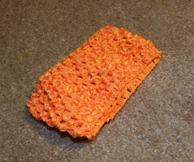Orange wide crochet headband