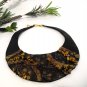 Leather necklace. Leather inlay collar.