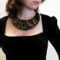 Leather necklace. Leather inlay collar.