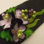 Leather cuff. Leather bracelet. Leather cuff bracelet. Purple floral leather cuff bracelet.