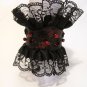 Gothic leather cuff. Leather Gothic style wristband with freshwater pearls and lace