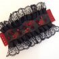 Gothic leather cuff. Leather Gothic style wristband with freshwater pearls and lace