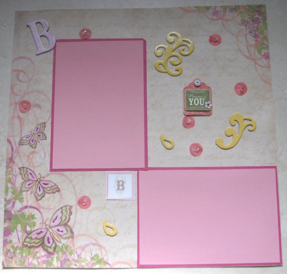 Letter B Premade Scrapbook Page