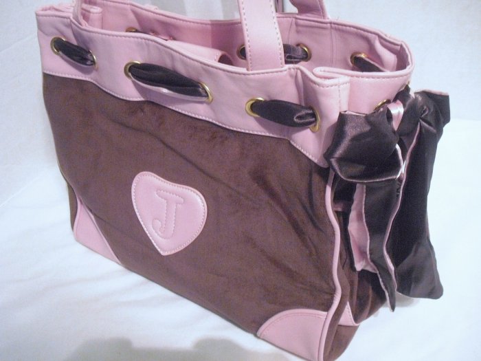 NWT Pink/Brown Juicy Couture Velour Fairytale Daydreamer Bag