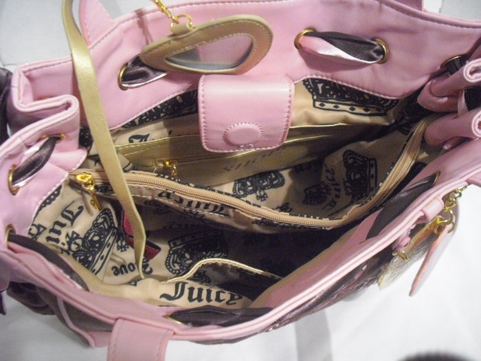 NWT Pink/Brown Juicy Couture Velour Fairytale Daydreamer Bag