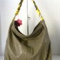 Taupe/Yellow TWINE STRAP Hobo Slouchy Shoulder Handbag