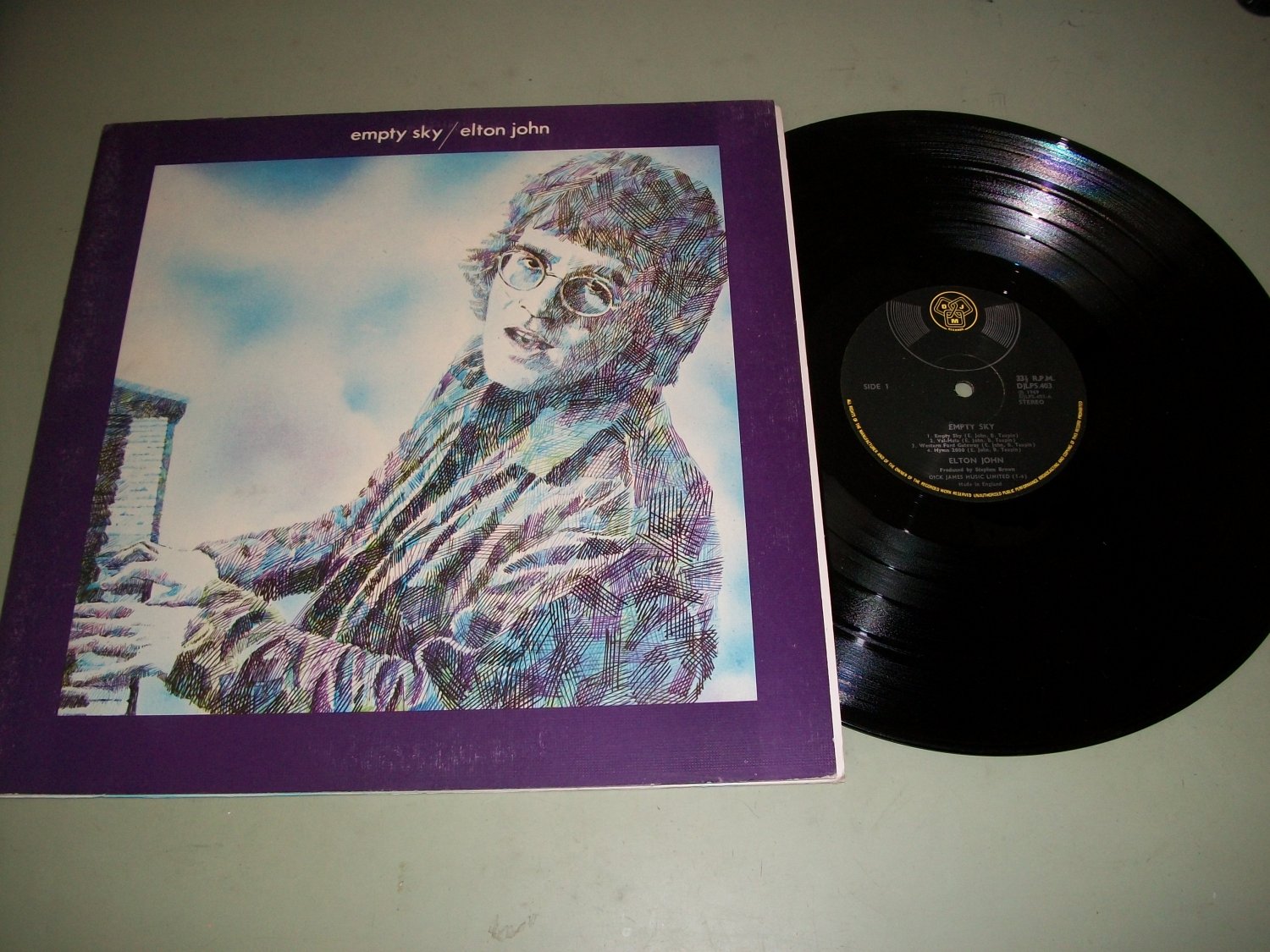 Elton John Empty Sky 1969 Issue Djm 403 Record Lp