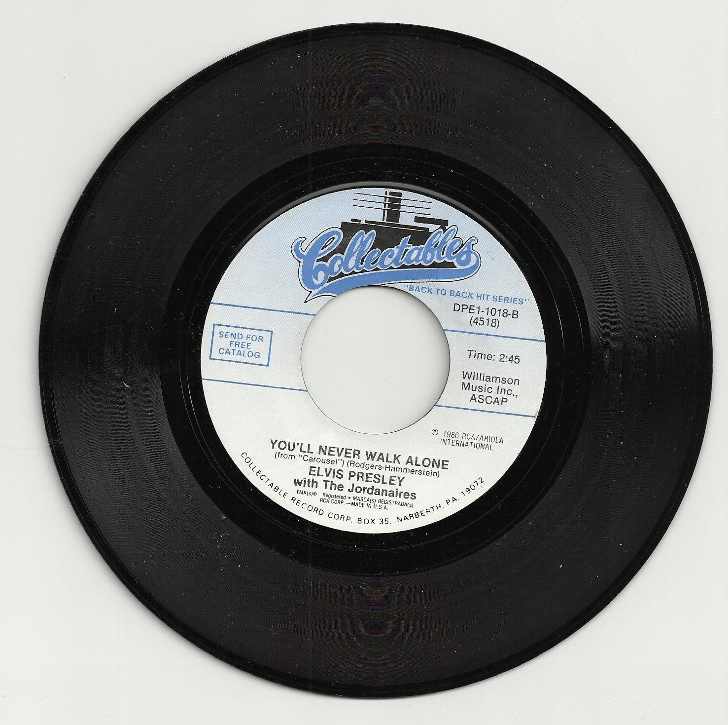 Elvis Presley - Old Shep / You'll Never Walk Alone - Collectables 1018 ...