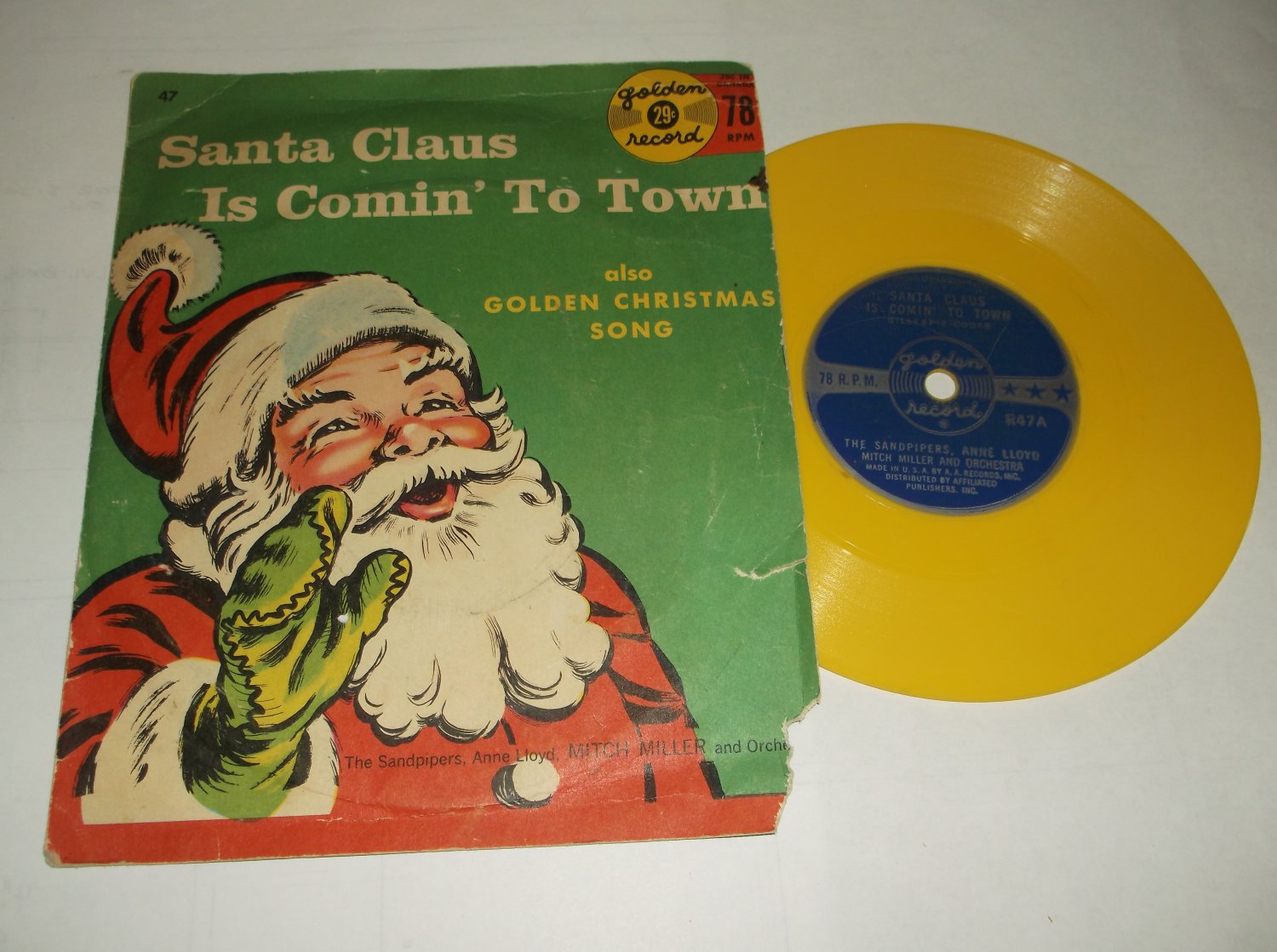 Santa Claus Is Comin' To Town GOLDEN 47 Childrens Christmas Record