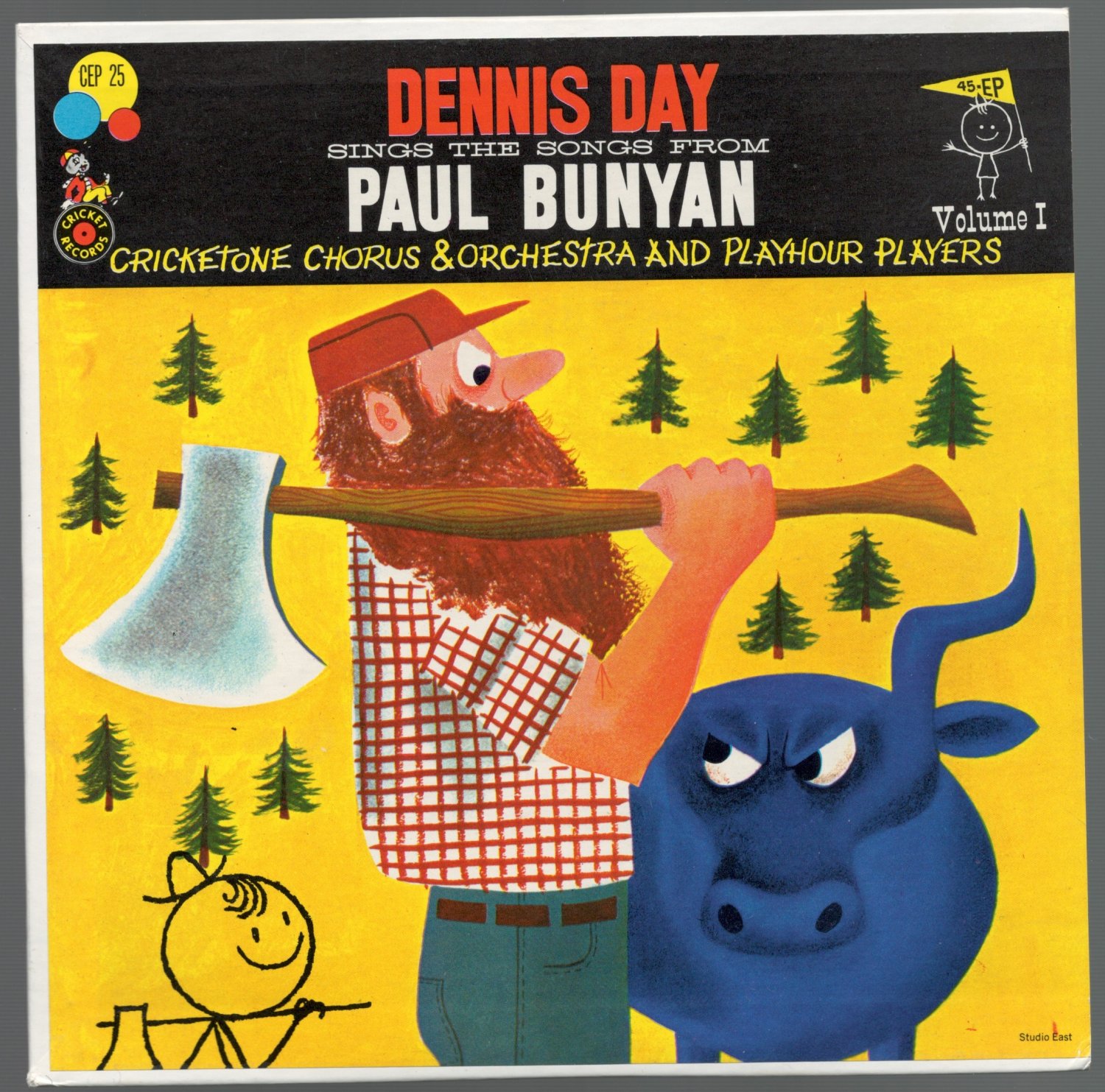 Paul Bunyon Song Dennis Day Sings Songs From Paul Bunyan - CRICKET 25 - EP Record