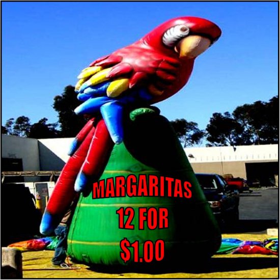 MARGARITAS LUAU SIGNS BOAT DIAMOND CARIBBEAN BEACH PARTY MACAWS HAWIIAN SHIRTS COCONUTS PARROT PARTY