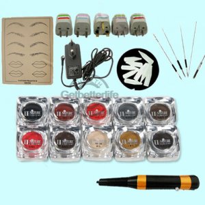 Makeup Kit Tattoo Eyebrow Ink Pigment Make up Pen Machine Needle Tips Kit Set(WM-AK001)