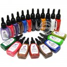 Pro Sterilized 20 Color Tattoo Ink Pigment 1/2 oz 15ml Full Set Supplies GBL-WS-I321(G)