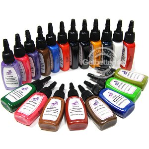 Pro Sterilized 20 Color Tattoo Ink Pigment 1/2 oz 15ml Full Set Supplies GBL-WS-I321(G)