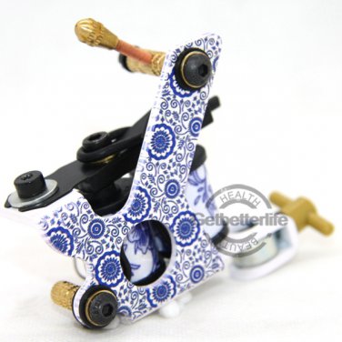 Top Tattoo Machine Gun Blue and White Porcelain Shader Liner Supplies[GBL-WS-M137(I)]