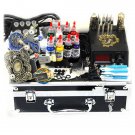 Pro 2 Tattoo Kit Machines Guns Power Supplies Needles Tips 8 Inks Set Equipment( WS-K201BLO)