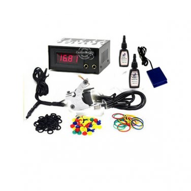]New Tattoo Gun Machine Power Supply  & Tattoo InkGBL-WS-K101-1+WS-M134+WS-I002B*2(G)