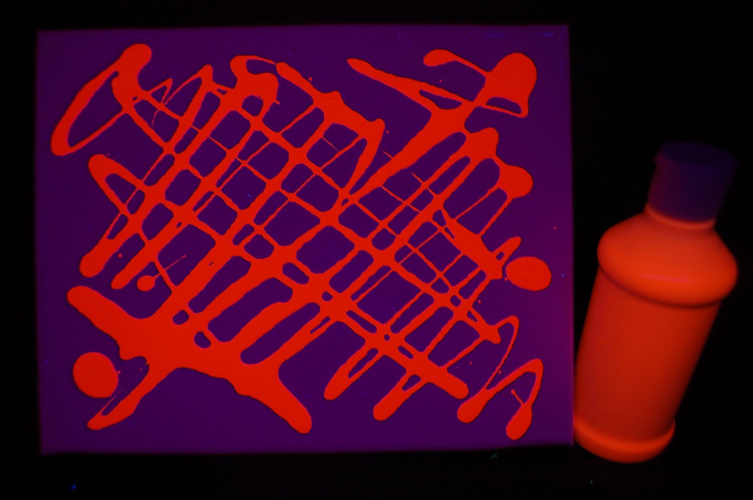 8oz Orange Blacklight Reactive Fluorescent Tempera Paint