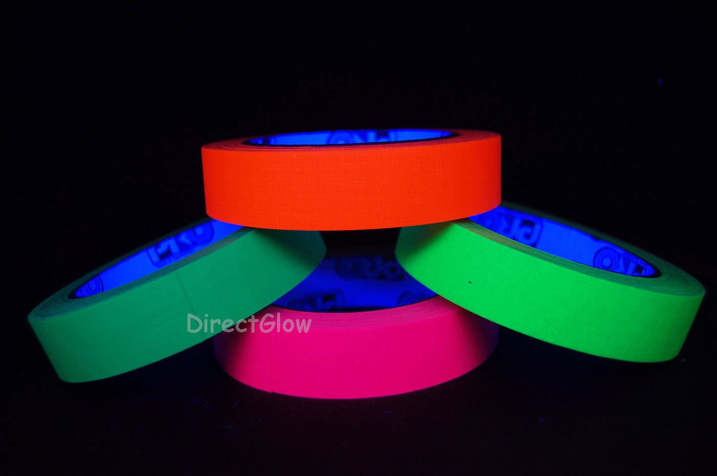 4 Pack 1 Inch UV Blacklight Reactive Fluorescent Gaffer Tape 4 x 20 Yards