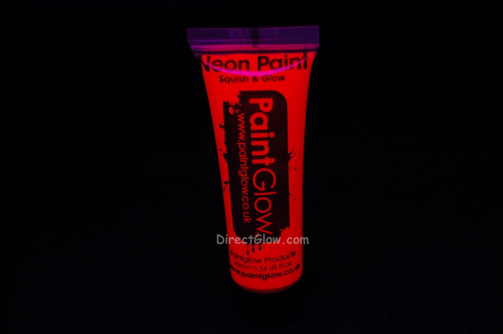 PaintGlow 10ml/.34oz Blacklight Reactive Face and Body Paint- Rose Red