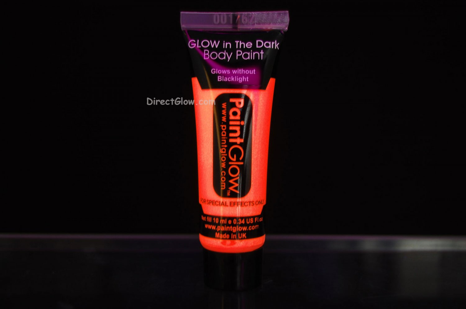 PaintGlow 10ml/.34oz Orange Glow in the Dark Face and Body Paint