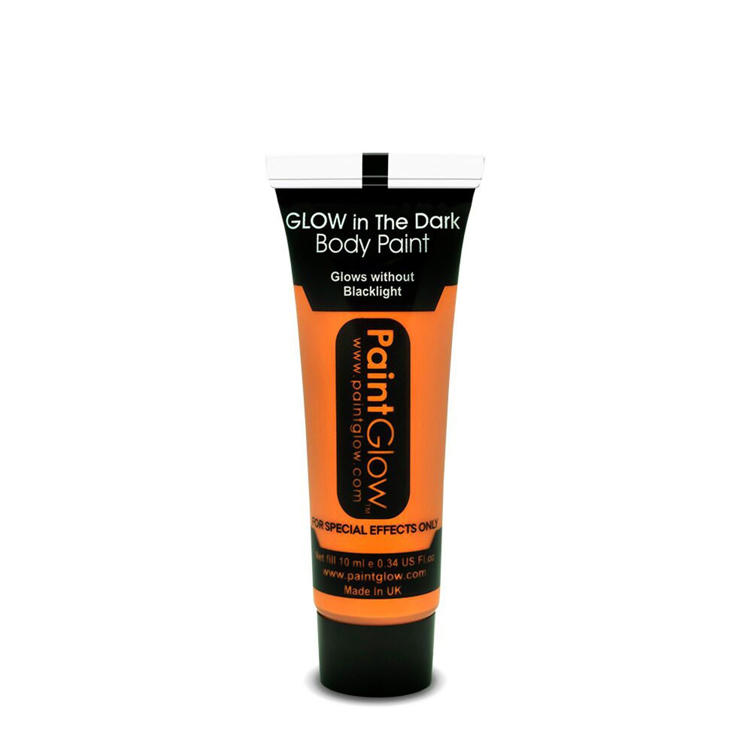 PaintGlow 10ml/.34oz Orange Glow in the Dark Face and Body Paint