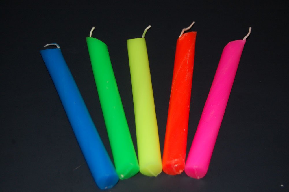 5 Pack Blacklight Reactive Drip Candle Set